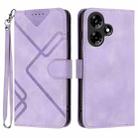 For Infinix Hot 30i Line Pattern Skin Feel Leather Phone Case(Light Purple) - 1