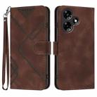 For Infinix Hot 30 Line Pattern Skin Feel Leather Phone Case(Coffee) - 1