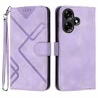 For Infinix Hot 30 Line Pattern Skin Feel Leather Phone Case(Light Purple) - 1