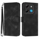 For Infinix Smart 7 Line Pattern Skin Feel Leather Phone Case(Black) - 1