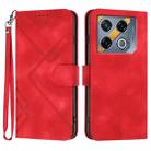 For Infinix GT 20 Pro Line Pattern Skin Feel Leather Phone Case(Red) - 1