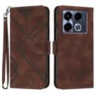 For Infinix Note 40 4G Line Pattern Skin Feel Leather Phone Case(Coffee) - 1