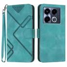 For Infinix Note 40 4G Line Pattern Skin Feel Leather Phone Case(Light Blue) - 1