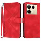 For Infinix Note 40 Pro 4G / 5G Line Pattern Skin Feel Leather Phone Case(Red) - 1