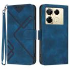 For Infinix Note 40 Pro 4G / 5G Line Pattern Skin Feel Leather Phone Case(Royal Blue) - 1