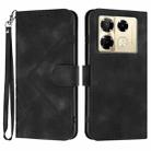 For Infinix Note 40 Pro 4G / 5G Line Pattern Skin Feel Leather Phone Case(Black) - 1