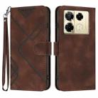 For Infinix Note 40 Pro 4G / 5G Line Pattern Skin Feel Leather Phone Case(Coffee) - 1