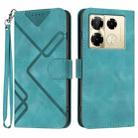 For Infinix Note 40 Pro 4G / 5G Line Pattern Skin Feel Leather Phone Case(Light Blue) - 1