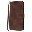 For Infinix Hot 50 4G Line Pattern Skin Feel Leather Phone Case(Coffee) - 2