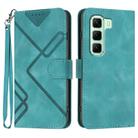 For Infinix Hot 50 4G Line Pattern Skin Feel Leather Phone Case(Light Blue) - 1