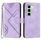 For Infinix Hot 50 5G Line Pattern Skin Feel Leather Phone Case(Light Purple) - 1
