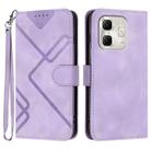 For Infinix Hot 50i / Smart 9 Line Pattern Skin Feel Leather Phone Case(Light Purple) - 1