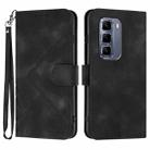 For Infinix Hot 50 Pro+ 4G Line Pattern Skin Feel Leather Phone Case(Black) - 1