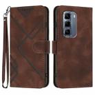 For Infinix Hot 50 Pro+ 4G Line Pattern Skin Feel Leather Phone Case(Coffee) - 1