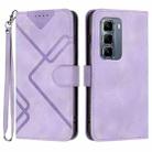 For Infinix Hot 50 Pro+ 4G Line Pattern Skin Feel Leather Phone Case(Light Purple) - 1