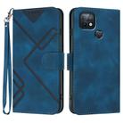 For Infinix Hot 10i Line Pattern Skin Feel Leather Phone Case(Royal Blue) - 1