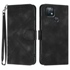 For Infinix Hot 10i Line Pattern Skin Feel Leather Phone Case(Black) - 1