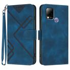 For Infinix Hot 10T / Hot 10s Line Pattern Skin Feel Leather Phone Case(Royal Blue) - 1