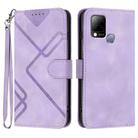 For Infinix Hot 10T / Hot 10s Line Pattern Skin Feel Leather Phone Case(Light Purple) - 1