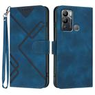 For Infinix Hot 12i Line Pattern Skin Feel Leather Phone Case(Royal Blue) - 1