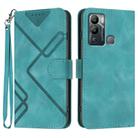 For Infinix Hot 12i Line Pattern Skin Feel Leather Phone Case(Light Blue) - 1