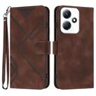 For Infinix Hot 30 Play / Hot 30 Play NFC Line Pattern Skin Feel Leather Phone Case(Coffee) - 1