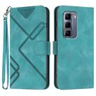 For Infinix Hot 50 Pro 4G Line Pattern Skin Feel Leather Phone Case(Light Blue) - 1