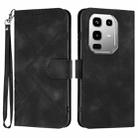 For Infinix Note 50 4G / Note 50 Pro 4G Line Pattern Skin Feel Leather Phone Case(Black) - 1