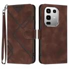 For Infinix Note 50 4G / Note 50 Pro 4G Line Pattern Skin Feel Leather Phone Case(Coffee) - 1