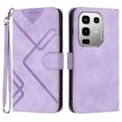 For Infinix Note 50 4G / Note 50 Pro 4G Line Pattern Skin Feel Leather Phone Case(Light Purple) - 1