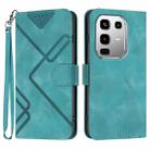 For Infinix Note 50 4G / Note 50 Pro 4G Line Pattern Skin Feel Leather Phone Case(Light Blue) - 1