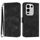For Infinix Note 50x Line Pattern Skin Feel Leather Phone Case(Black) - 1