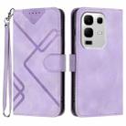 For Infinix Note 50x Line Pattern Skin Feel Leather Phone Case(Light Purple) - 1