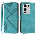 For Infinix Note 50x Line Pattern Skin Feel Leather Phone Case(Light Blue) - 1