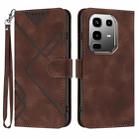 For Infinix Note 50 Pro+ Line Pattern Skin Feel Leather Phone Case(Coffee) - 1