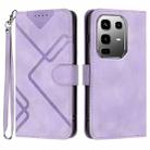 For Infinix Note 50 Pro+ Line Pattern Skin Feel Leather Phone Case(Light Purple) - 1