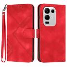 For Infinix Note 50s Line Pattern Skin Feel Leather Phone Case(Red) - 1
