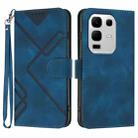 For Infinix Note 50s Line Pattern Skin Feel Leather Phone Case(Royal Blue) - 1