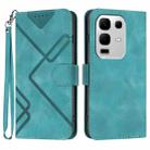 For Infinix Note 50s Line Pattern Skin Feel Leather Phone Case(Light Blue) - 1