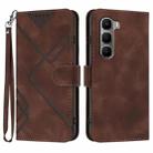 For Infinix Hot 60 4G / Hot 60i 4G Line Pattern Skin Feel Leather Phone Case(Coffee) - 1