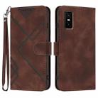 For Infinix GT 30 Pro Line Pattern Skin Feel Leather Phone Case(Coffee) - 1