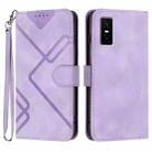 For Infinix GT 30 Pro Line Pattern Skin Feel Leather Phone Case(Light Purple) - 1