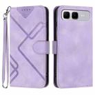 For Infinix Smart 10 Plus 4G Line Pattern Skin Feel Leather Phone Case(Light Purple) - 1