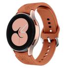 For Samsung Galaxy Watch 6 Sunflower Pattern Embossed Silicone Watch Band(Brown) - 1