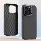 For iPhone 12 Pro Metal Lens Frame Leather Full Coverage Shockproof Phone Case(Grey) - 1