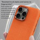 For iPhone 13 Metal Lens Frame Leather Full Coverage Shockproof Phone Case(Grey) - 3