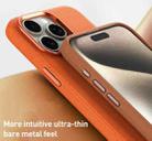 For iPhone 13 Metal Lens Frame Leather Full Coverage Shockproof Phone Case(Grey) - 5