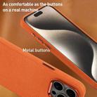 For iPhone 13 Metal Lens Frame Leather Full Coverage Shockproof Phone Case(Grey) - 6