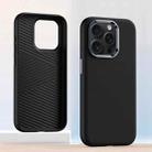 For iPhone 14 Pro Metal Lens Frame Leather Full Coverage Shockproof Phone Case(Black) - 1