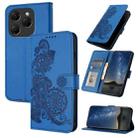 For Tecno Spark 20 Pro Datura Flower Embossed Flip Leather Phone Case(Blue) - 1